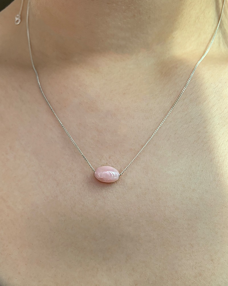 Rice Pink Opal Necklace