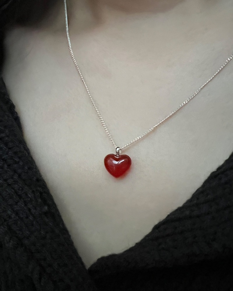 Heart Carelian Necklace (자만옥)